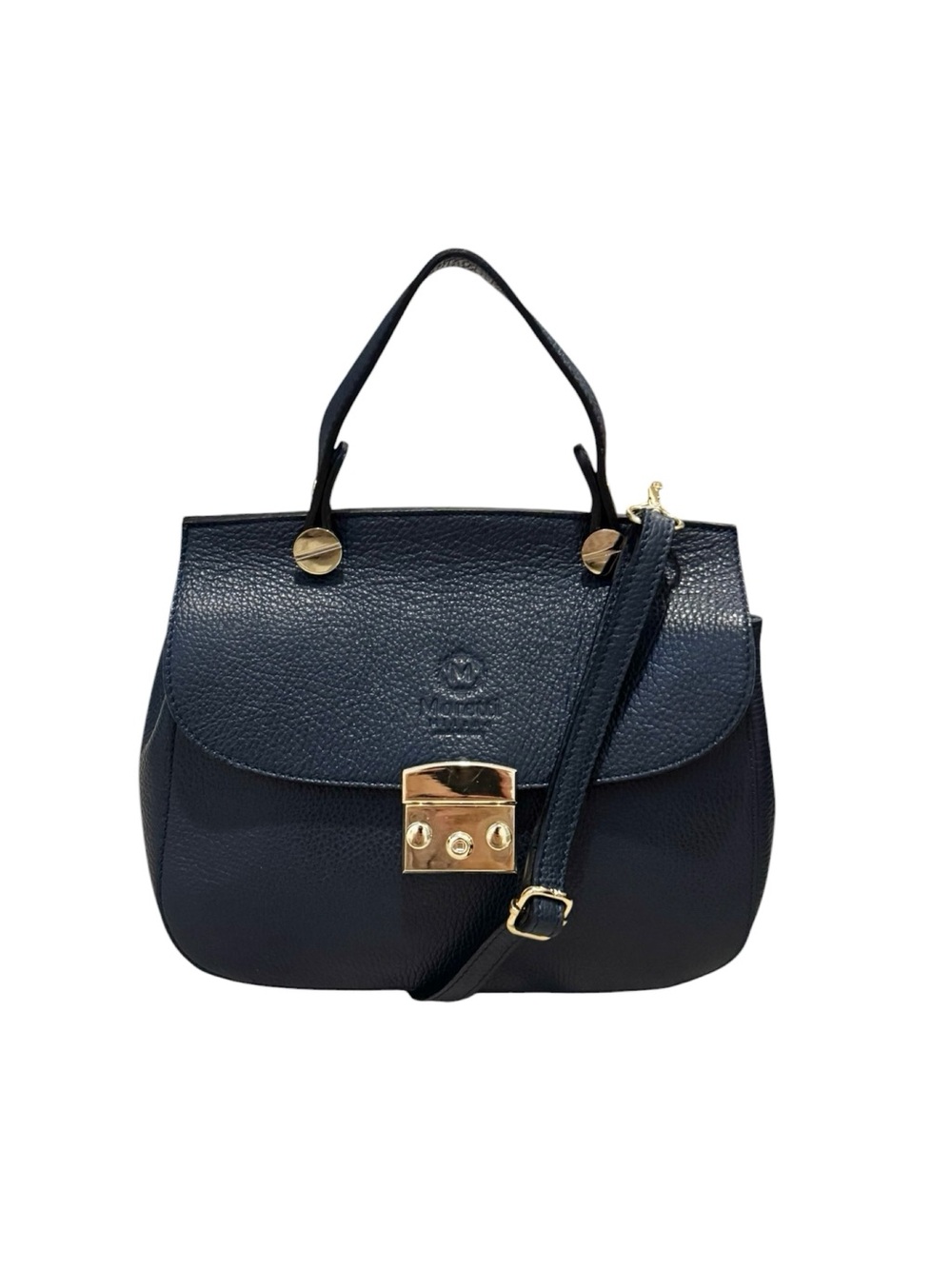 Moretti Italian Leather Navy Blue 2 Way Crossbody Bag